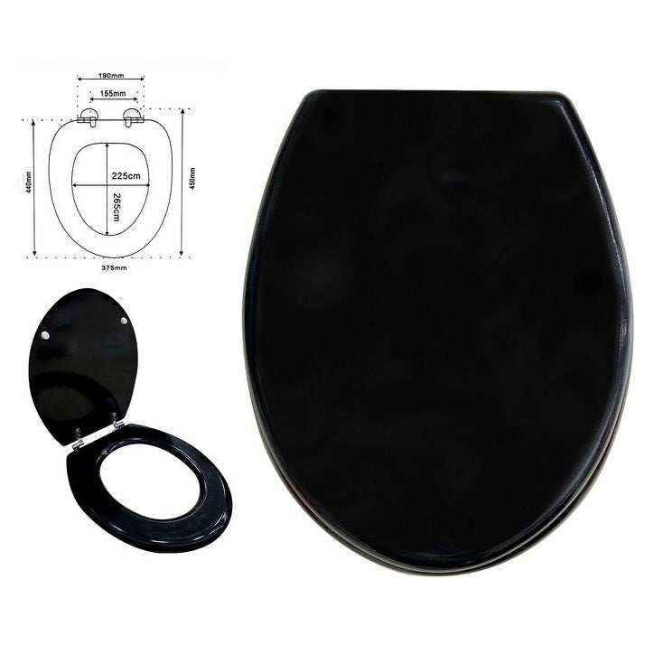 COPRIWATER UNIVERSALE NERO TINTA UNITA MDF RESISTENTE CERNIERE ACCIAIO WC BAGNO