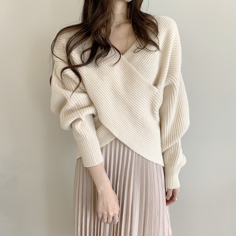 Maglione a maniche lunghe Pullover Autunno Inverno Stile coreano Maglione lavorato a maglia