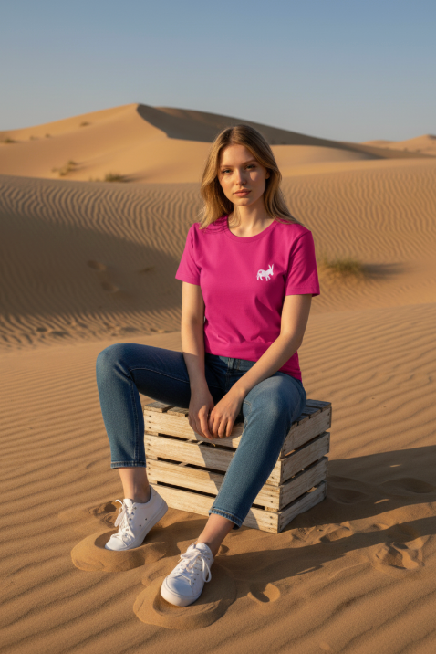 T-shirt Classic Logo Donna Electric Magenta