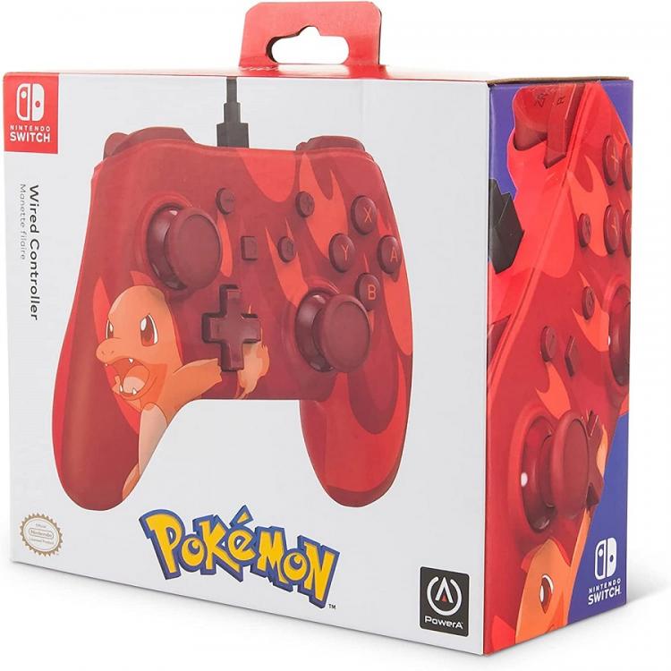 Powera Wired Controller Nintendo Switch Glurak Pokémon Rot Joystick Rot