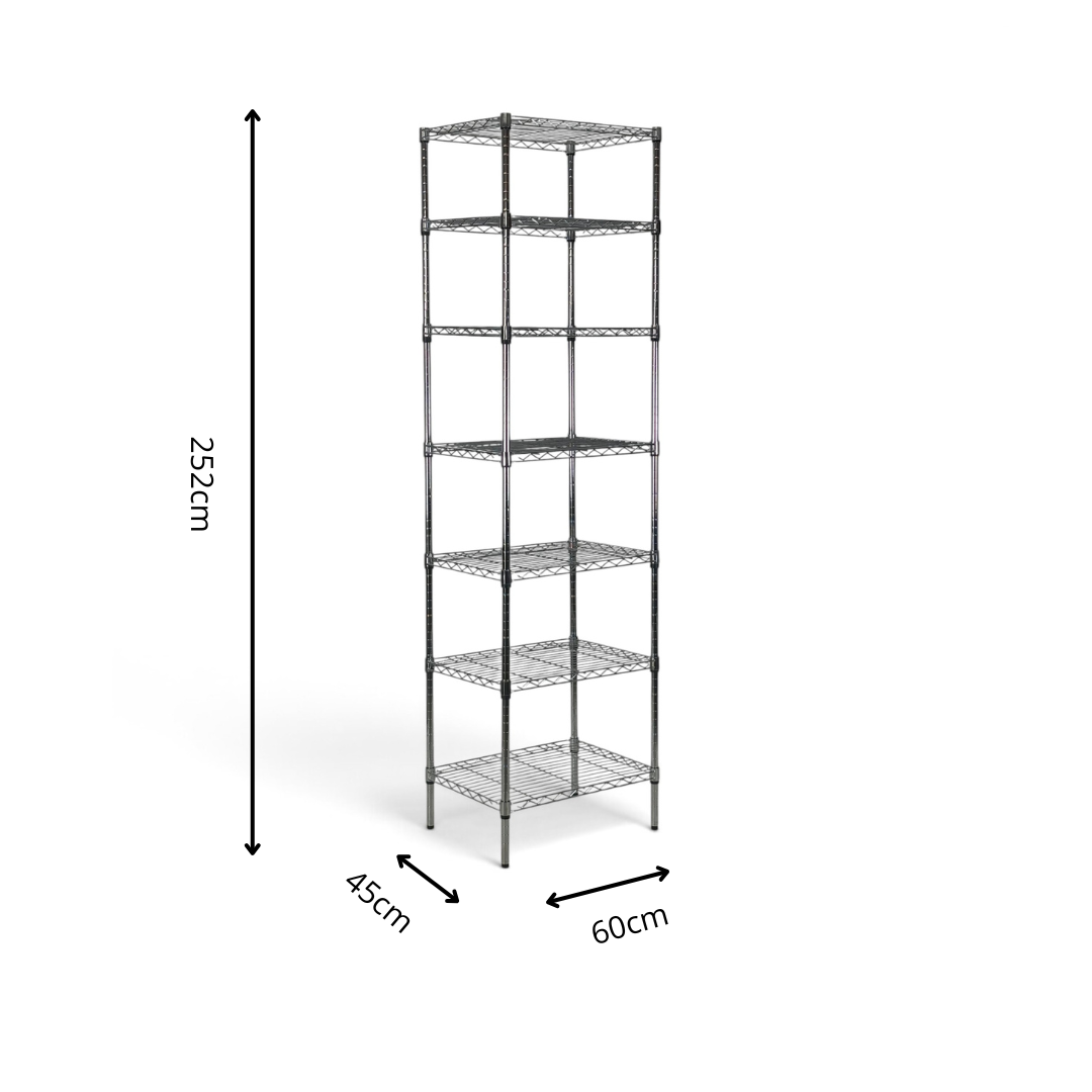 Scaffale Metallika H 252cm  – 7 Ripiani 60×45 cm