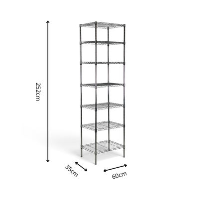 Scaffale Metallika H 222cm  – 7 Ripiani 60×35 cm