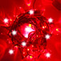 Stringa 10m 230V con flash | cavo rosso | catena 120 led (20 flash)