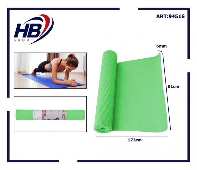 Tappetino Yoga Tappeto Aerobica Fitness Ginnastica Palestra Pilates 6mm Verde