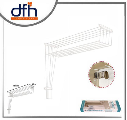 Wäscheständer Deckenmontage Wäschetrockner Handtuchhalter Außen/Innen – Weiß