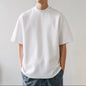 T‑Shirt Oversize in Cotone Plus Size da Uomo – Bianco, Stile Retro a Tinta Unita. Maglietta a Maniche Corte, Moda Uomo/Donna, Taglie Grandi