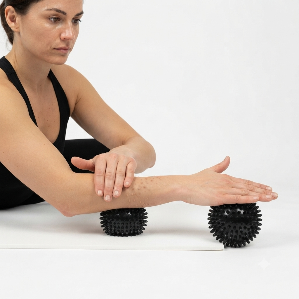 Energetics Coppia di sfere per il massaggio Knobbed Balls da 10cm di diametro 107305-050 nero