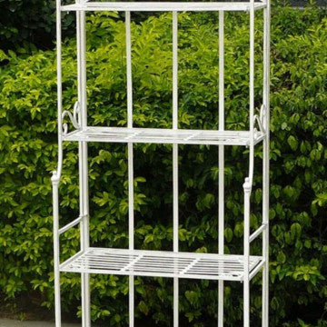 Étagère metallo 4 piani verniciato polvere bianco antico 61x32x156h