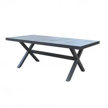 Tisch Mackay 200 x 100 – Aluminiumgestell, Keramikplatte in Holzoptik
