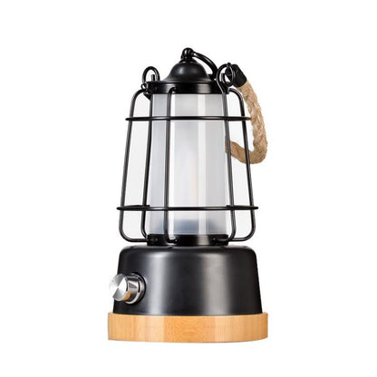 LED-Retro-Laterne, dimmbar, CCT, wiederaufladbar, Hanf/Bambus, Campinglicht