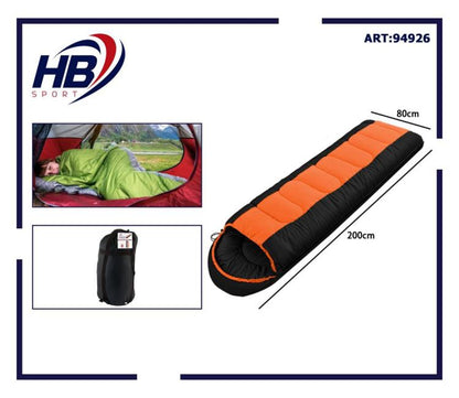 Sacco a Pelo 5° Estivo/Invernale Campeggio Cappuccio Impermeabile 200X800 Orange