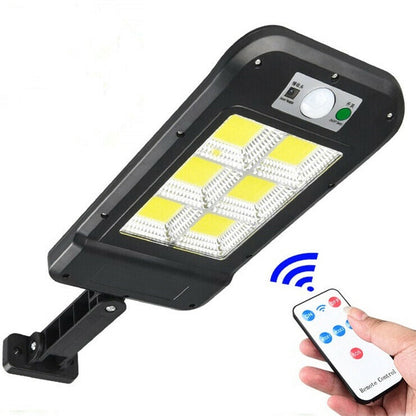 COB Solar-LED-Flutlichtstrahler, 150 LEDs, für den Außenbereich, Wandmontage, mit Sensor und Fernbedienung