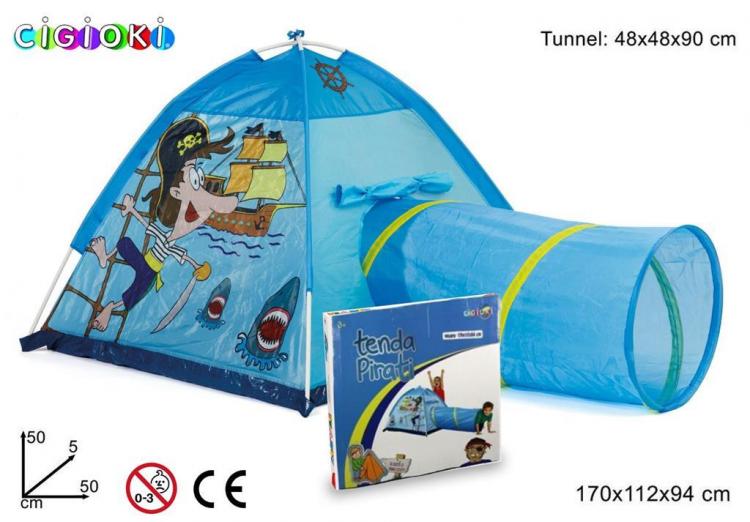 Piraten-Iglu-Zelt für Kinder + faltbarer Tunnel Spielhaus Garten