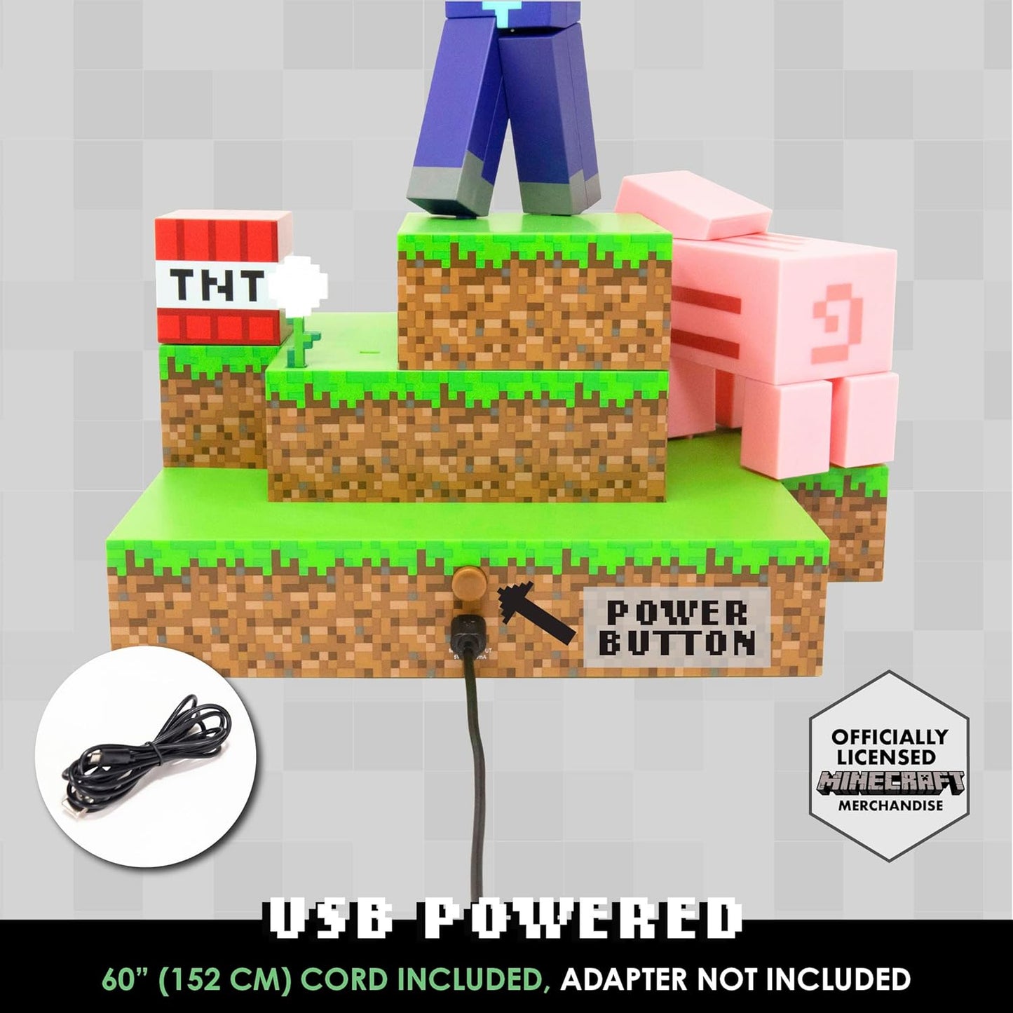 Paladone Lampada Minecraft Figura Steve Diorama Light 30Cm Luce Led Da Notte 3D