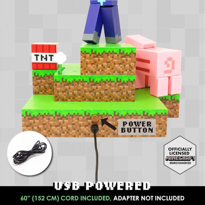 Paladone Lampada Minecraft Figura Steve Diorama Light 30Cm Luce Led Da Notte 3D