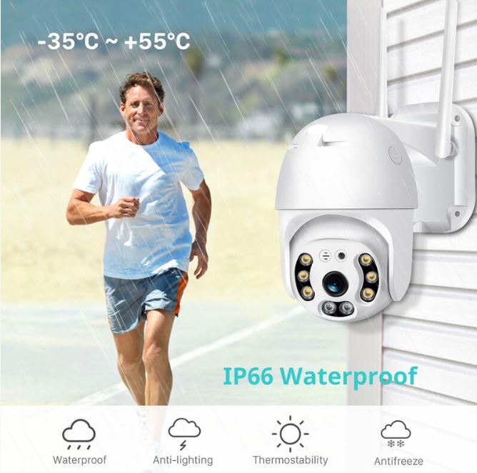 IP-Kamera WLAN PTZ Outdoor-Kamera SD IP66 Wireless Speed Zoom 1080P