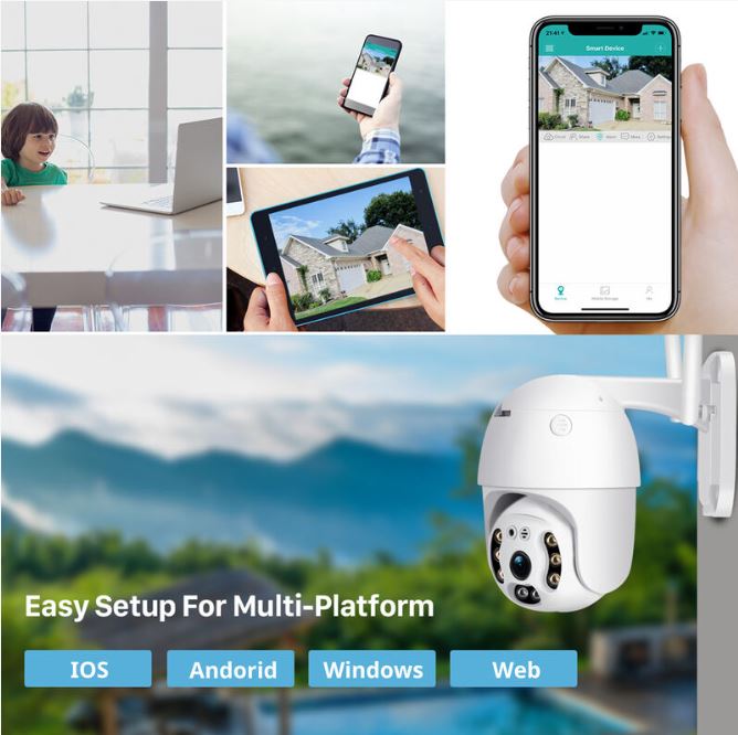 IP-Kamera WLAN PTZ Outdoor-Kamera SD IP66 Wireless Speed Zoom 1080P
