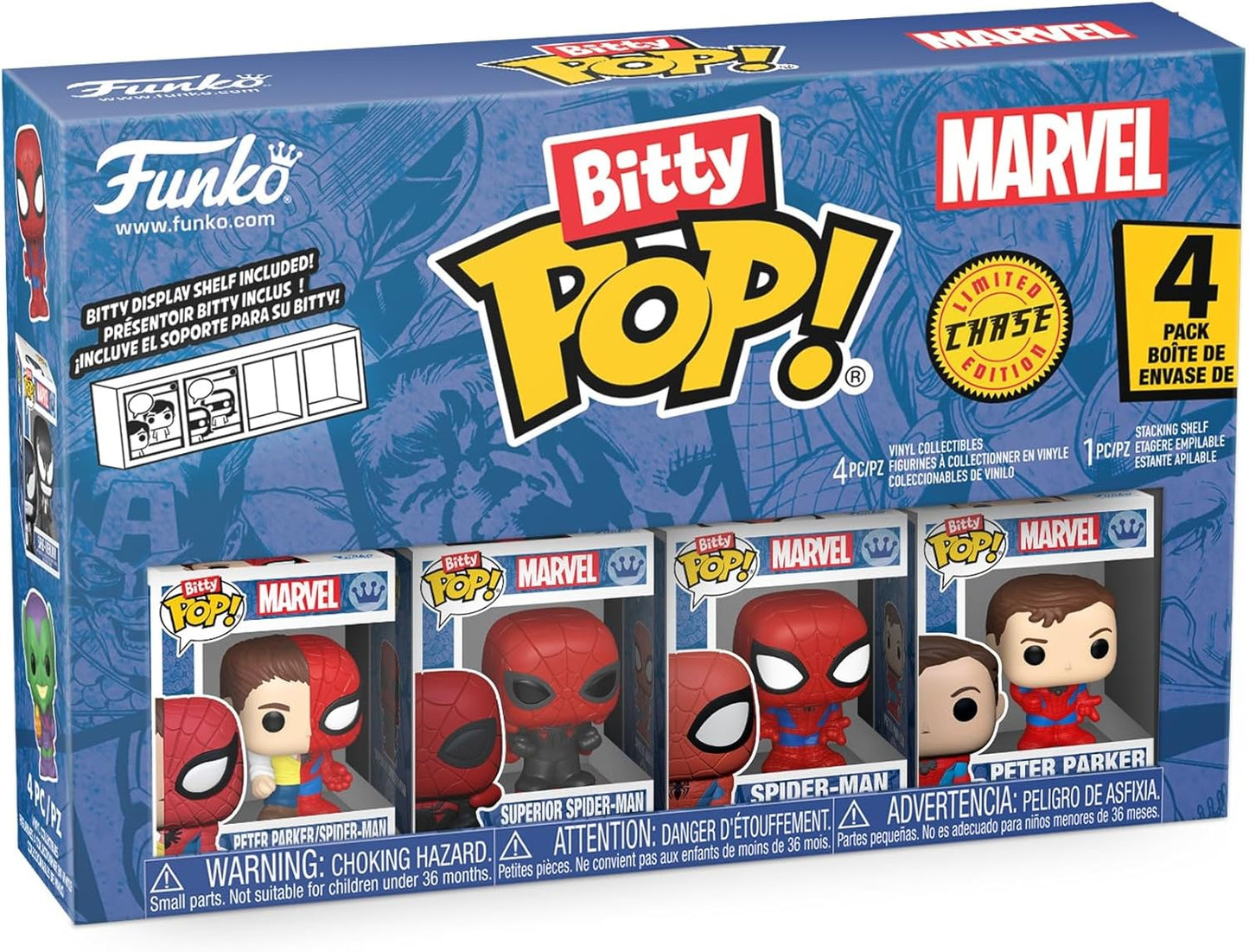 Funko Bitty Pop! Marvel Spider-Man 4er-Pack Peter Parker/Spider-Man Limited Chase