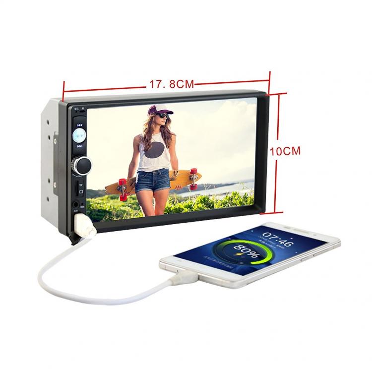 Autoradio 2 Din 7" Player Mp5 TOUCHSCREEN STEREO BLUETOOTH USB SD AUX - KEIN GPS