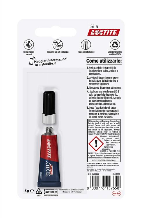 Loctite Super Attack Original 3Gr Colla Versatile Multiuso Attak Originale Work