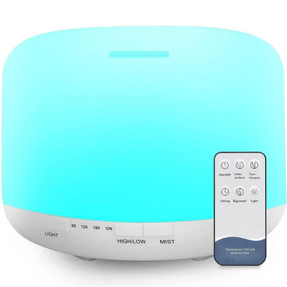 AROMA DIFFUSER LUFTBEFEUCHTER AROMATHERAPIE 500ML LED-LAMPE MIT FERNBEDIENUNG