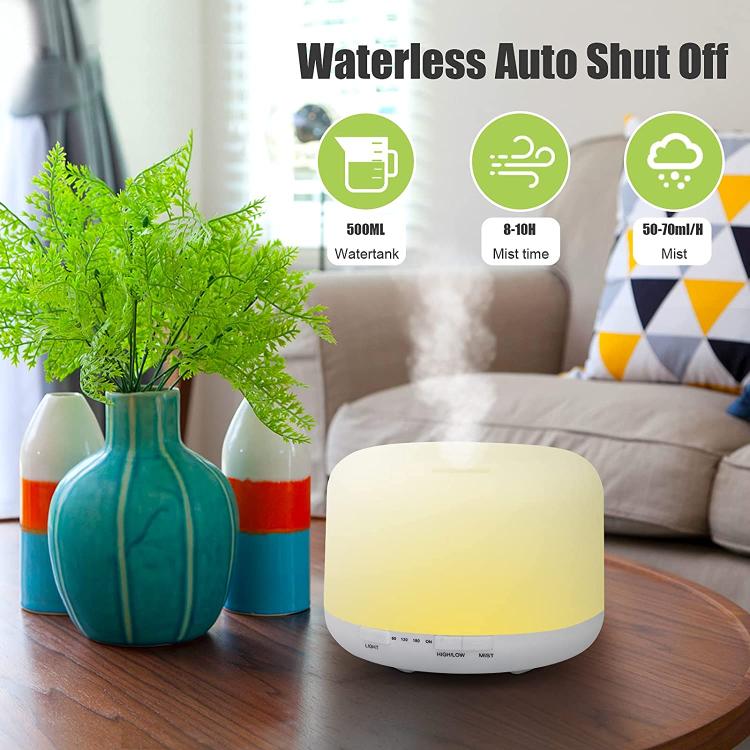 AROMA DIFFUSER LUFTBEFEUCHTER AROMATHERAPIE 500ML LED-LAMPE MIT FERNBEDIENUNG