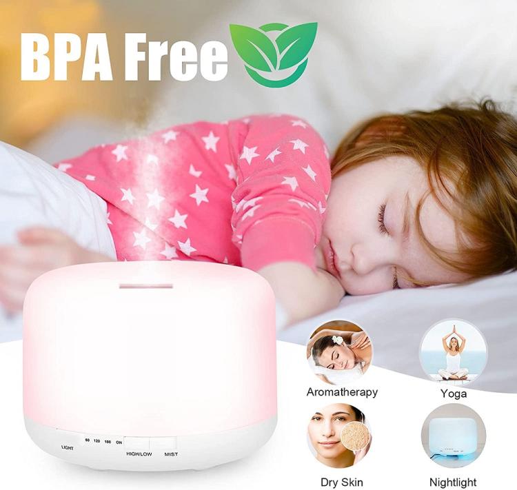 AROMA DIFFUSER LUFTBEFEUCHTER AROMATHERAPIE 500ML LED-LAMPE MIT FERNBEDIENUNG