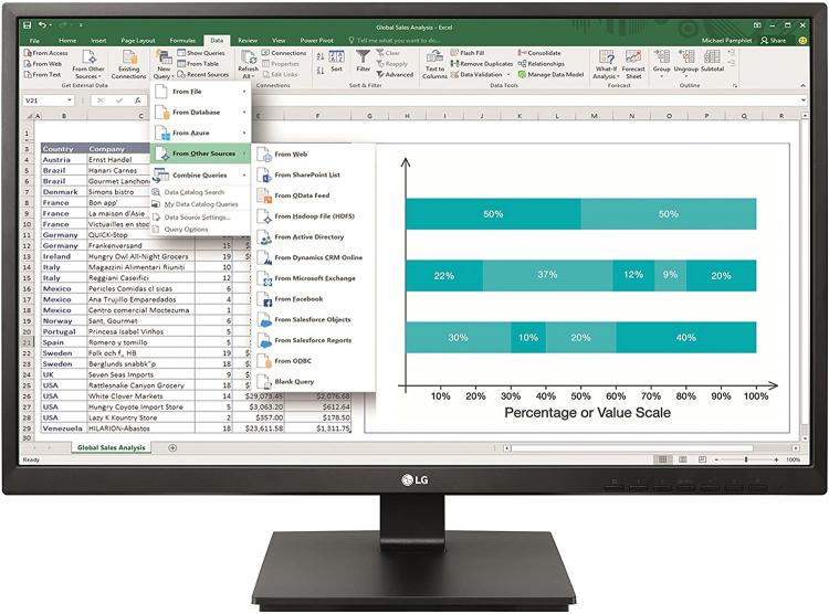 Lg Monitor 27" LED IPS Full HD neigbar 27Bk550Yb Multimedia DVI VGA PC