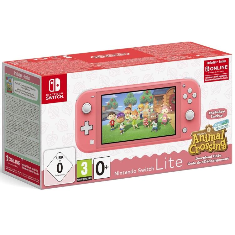 Nintendo Switch Lite Konsole Koralle + Spiel Animal Crossing New Horizon Ita Pal