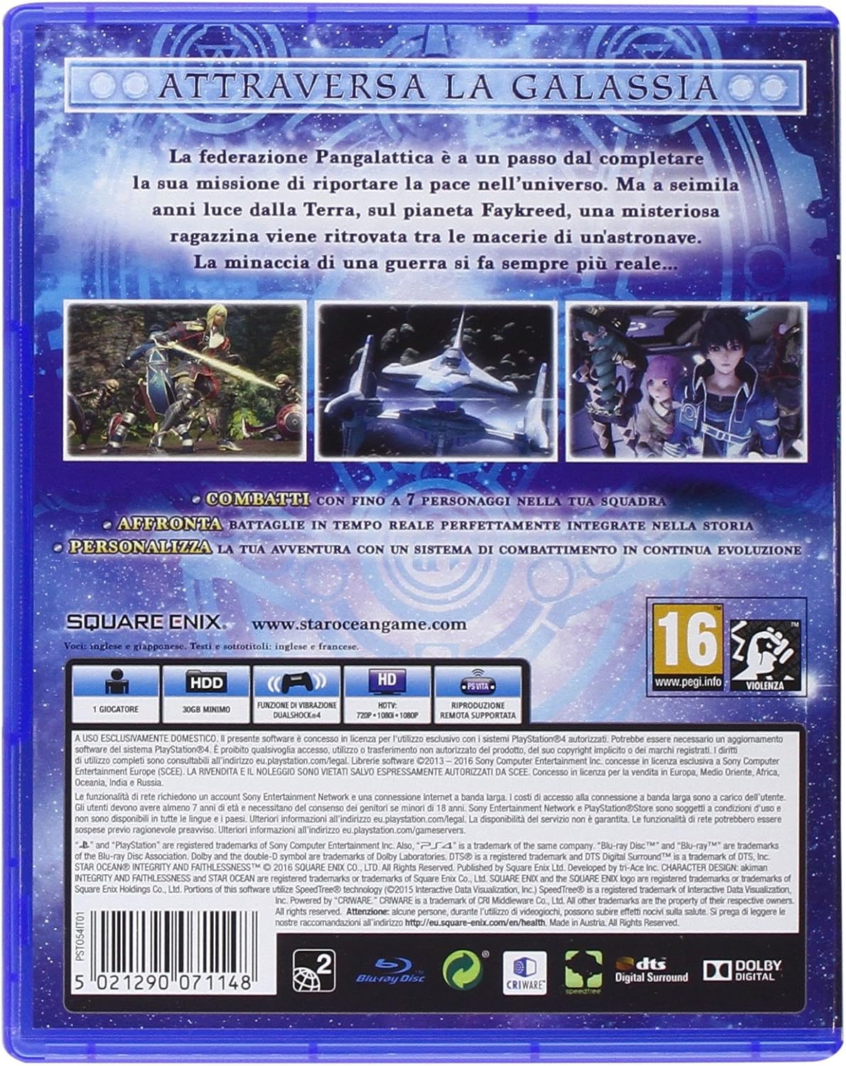 Star Ocean V: Integrity And Faithlessness PS4 Spiel Italienisch Neu Versiegelt