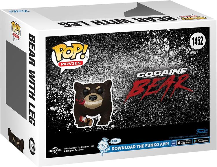 Funko Pop! Movies Cocaine Bear - (1452) Bear mit Bein Vinyl Figur Blut 9cm