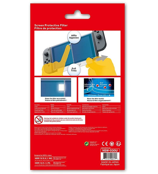 Nintendo Switch Oled Displayschutzfolie mit Blaulichtfilter Hori Filter Light Screen