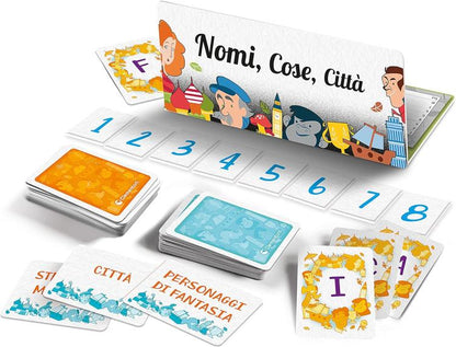 Clementoni - Namen, Dinge, Städte - Italienisches Brettspiel für Kinder ab 7 Jahren