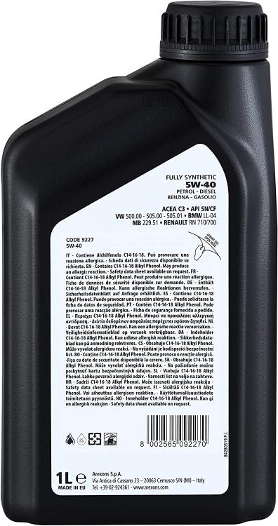 AREXONS SYNTHETISCHES UNIVERSAL-MOTORÖL 5W-40 1L BENZIN-/DIESELFAHRZEUGE DPF/TWC