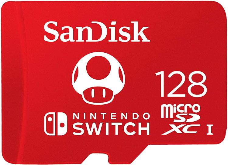 Nintendo Switch SanDisk microSDXC 128GB Micro-SD-Karte offiziell Mario