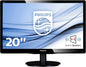 Philips Monitor 20" LED 5ms Multimedia VGA/DVI Black 200V4Lab2 PC Computer