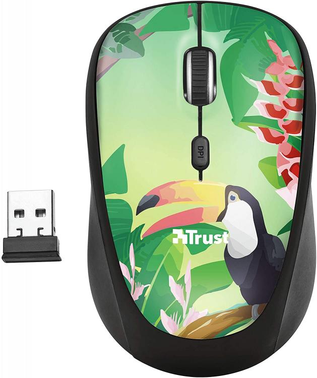 Trust kabellose optische Maus Yvitoucan Tropical Green 1600 dpi USB schnurlos dpi