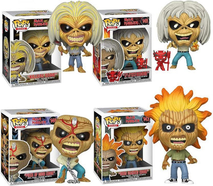 Funko Pop Rocks Iron Maiden Eddie 4er-Pack GITD Bundle Vinyl-Figur Neu