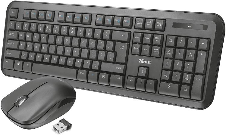 Trust Kit Tastiera Nova E Mouse Wireless Set Accessori Computer Pc Portatile