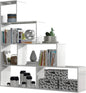 Gloss white bookcase 145x29x145 cm - Modern with 6 spacious compartments
