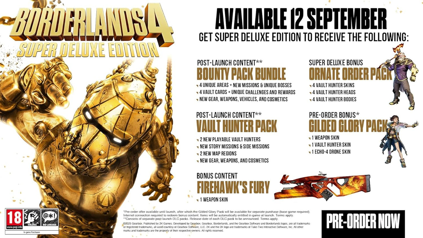 Borderlands 4 Super Deluxe Edition Steelbook PS5 Videospiel EU Mehrsprachig