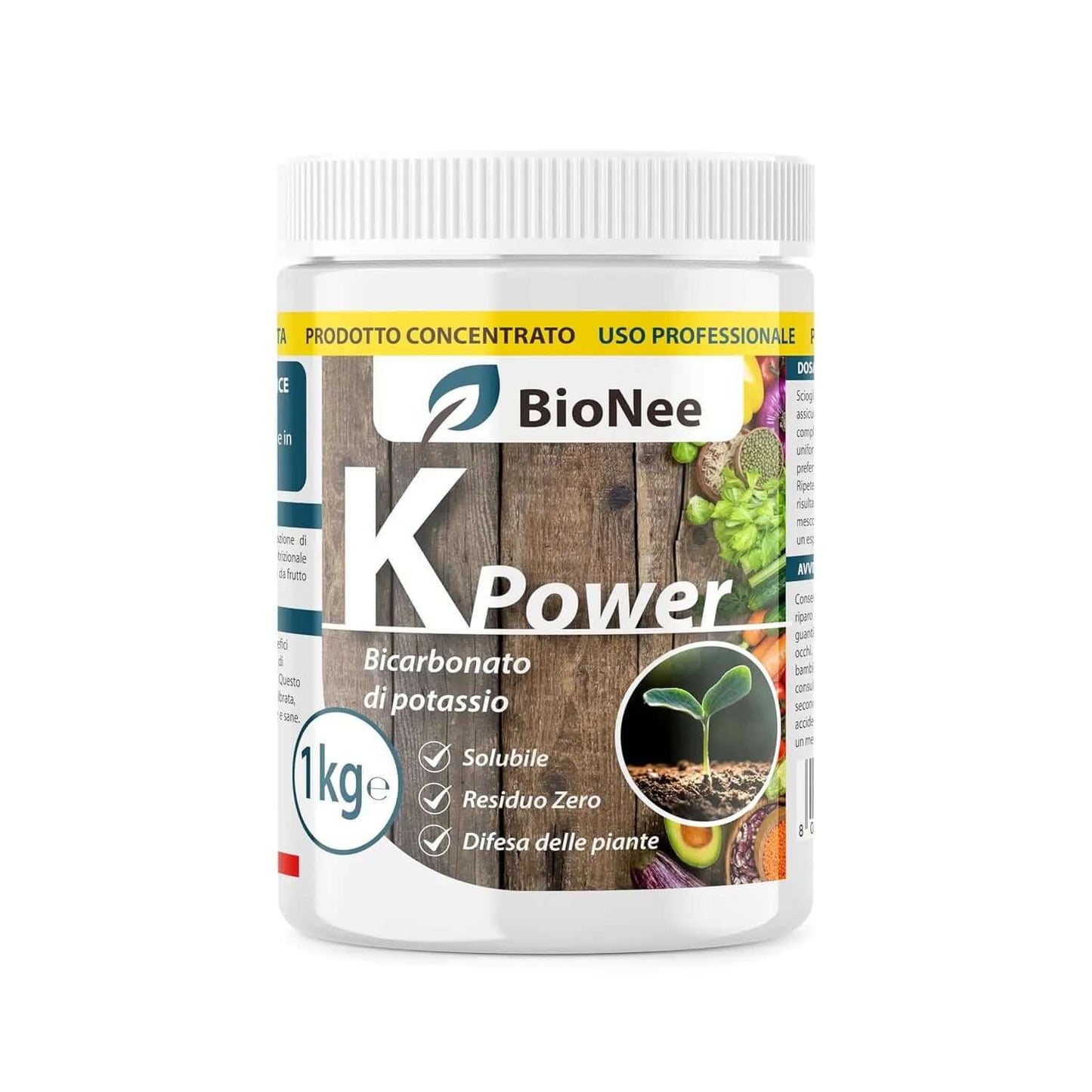 Bicarbonato di Potassio Puro - Fertilizzante Antifungino per Piante, Orto e Piante da Frutto, Supporta la Crescita e la Salute Vegetale - 1 kg - FBA