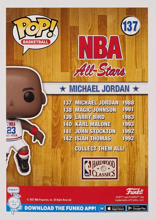 Funko Pop ! Nba All-Stars - (137) Michael Jordan 1988 ASG 9Cm Mj Usa