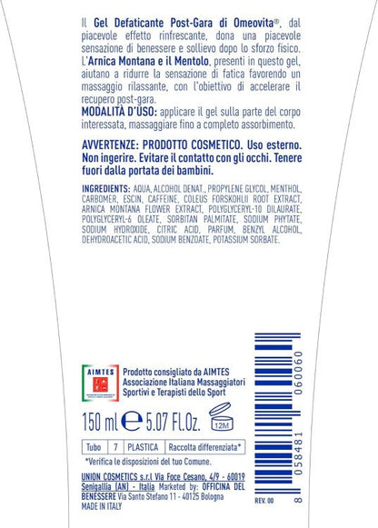 Omeovita Sport Ermüdungshemmendes Gel Kühleffekt Erfrischend Und Entspannend 150ml