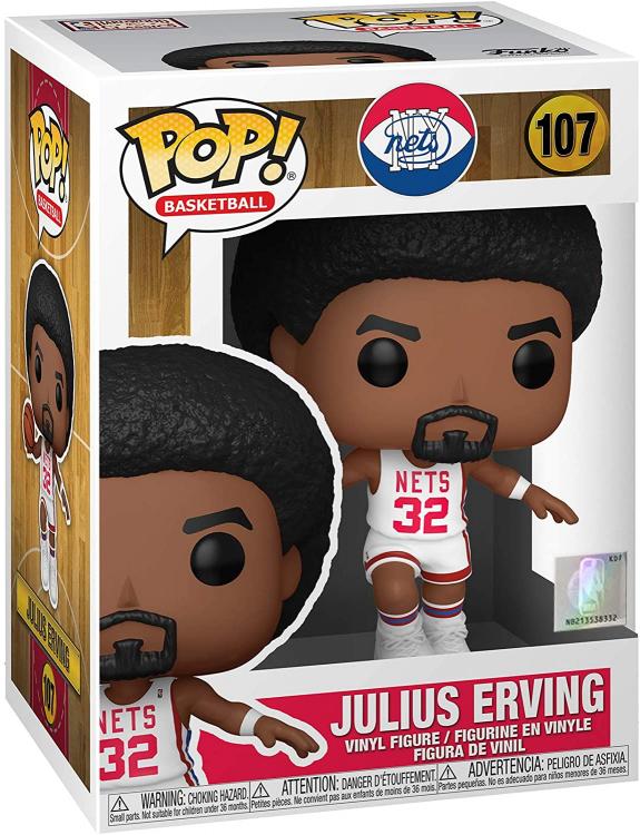 Funko Pop Nba Legends 107  Julius Erving Nets Home Vinyl Action Figure Statuetta