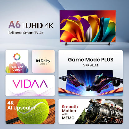 Hisense Smart TV 55" UHD 4K Ultra HD 55A6N LED Android Wi-Fi HDMI HDR