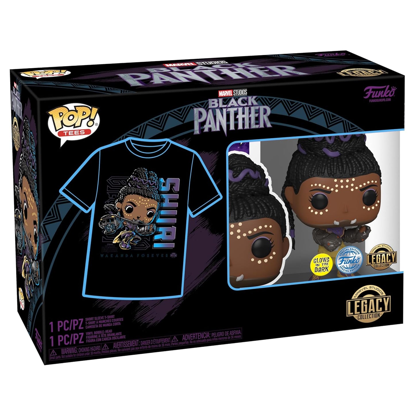 Funko Pop! & Tee: Marvel - Black Panther Shuri - Large (L) - T-Shirt - Vinyl-Sammelfigur
