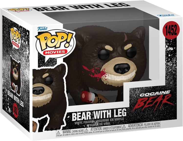 Funko Pop! Movies Cocaine Bear - (1452) Bear mit Bein Vinyl Figur Blut 9cm