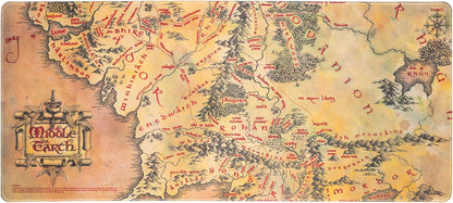 Il Signore degli Anelli  Tappetino Tastiera E Mouse Mappa Terra di Mezzo Pc XXL Desk Mat