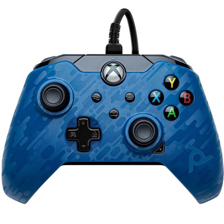 CONTROLLER PDP XBOX SERIES X / XBOX ONE OFFIZIELLER KABELGEBUNDENER PAD JOYPAD BLAUES CAMOUFLAGE